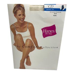 Hanes Her Way The Comfort Collection Vintage Pantyhose Size CD Pearl NIB